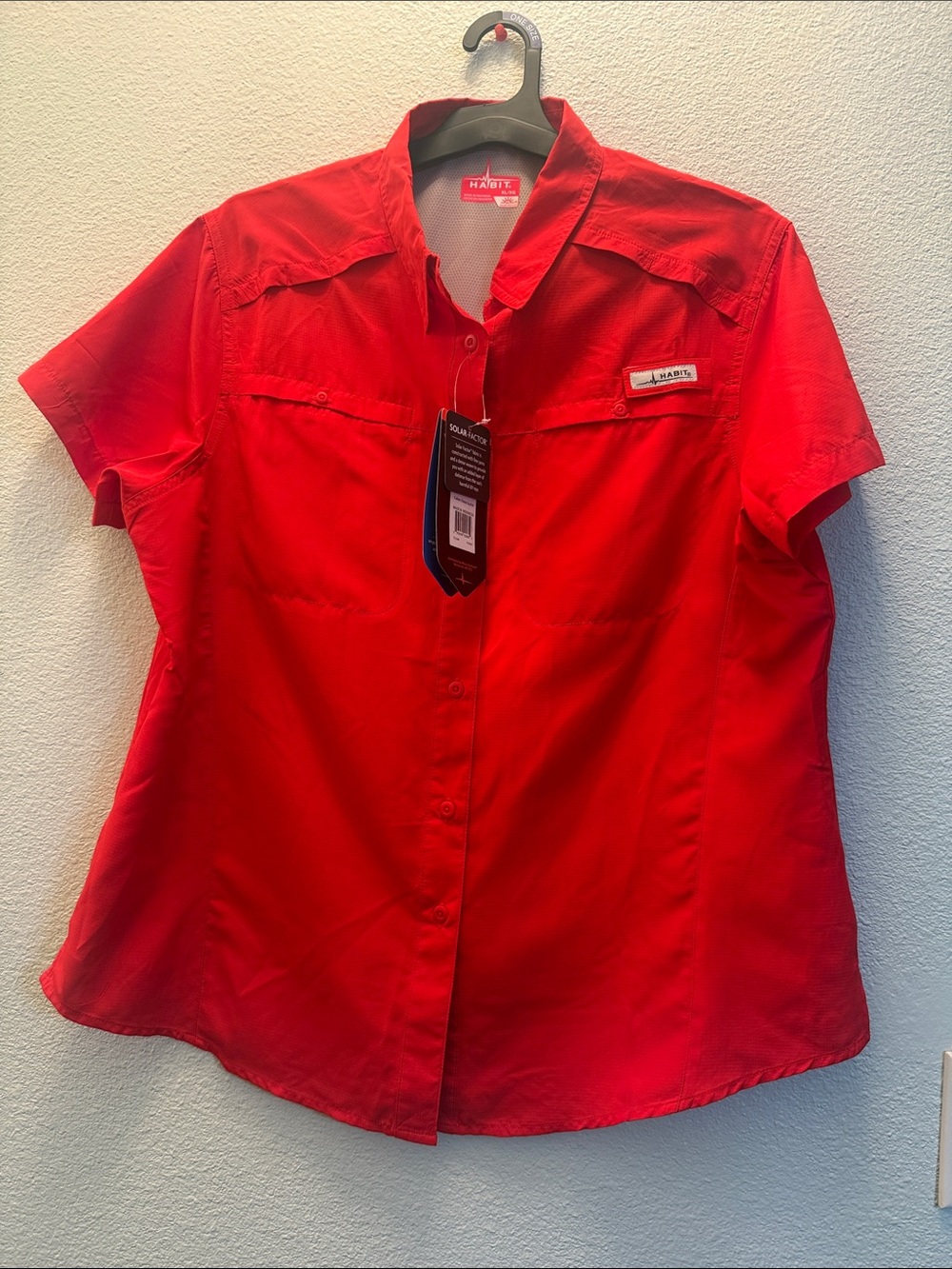 Habitat Women’s Red Short-Sleeve Button-Down Shirt
